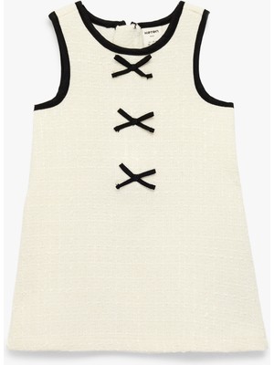 Koton Kolsuz Bisiklet Yaka Fiyonk Detaylı Tüvit Jile Elbise