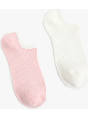 Koton Çok Renkli Pamuklu 2'li Görünmez Çorap Seti