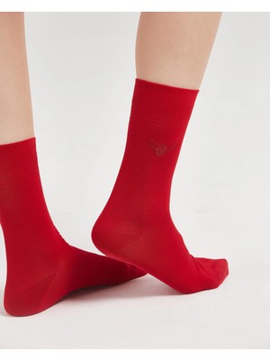 Bolero Bordo Renkli Düz Merserize Çorap