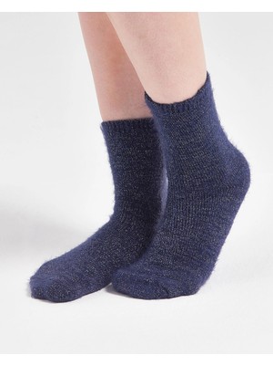 Bolero Kadın Tüylü Simli Çorap Lacivert