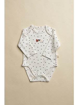 Oh la la Koala For Little Ones Penguen Nakışlı Uzun Kollu Çıtçıtlı Bebek Body