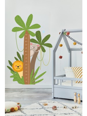 Tropikal Safari Aslan ve Koala Çocuk Boy Cetveli – Duvar Cetveli Takip Çizelgesi