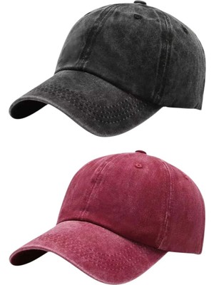 Tezzgelsin Unisex %100 Pamuklu Eskitme 2'li Kep Şapka