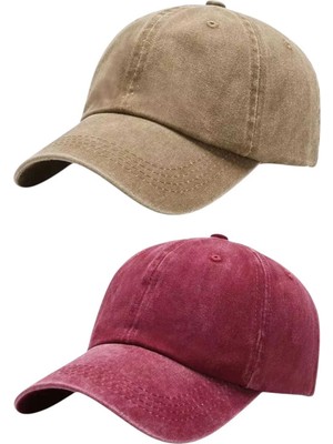Tezzgelsin Unisex %100 Pamuklu Eskitme 2'li Kep Şapka