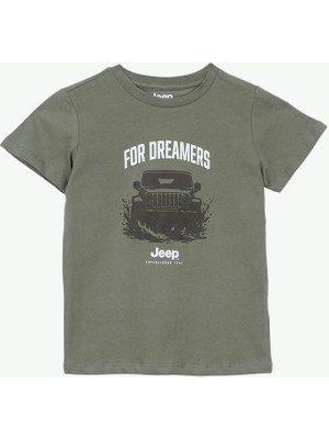Jeep Baskılı Haki Erkek Çocuk T-Shirt J6SB-TST7672