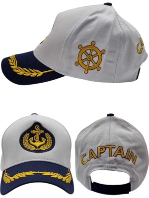 Tezzgelsin Unisex Pamuklu Denizci Nakışlı Kaptan Şapka Nakışlı Kaptan Şapka