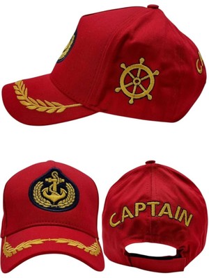 Tezzgelsin Unisex Pamuklu Denizci Nakışlı Kaptan Şapka Nakışlı Kaptan Şapka