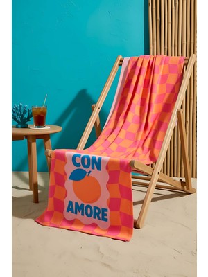 Con Amore Çizgili Plaj Havlusu 70X150 cm