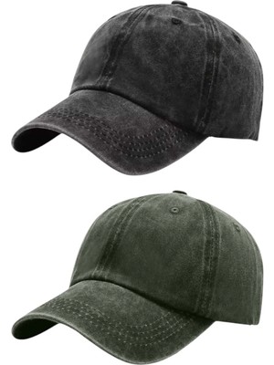 Tezzgelsin Unisex %100 Pamuklu Eskitme 2'li Kep Şapka