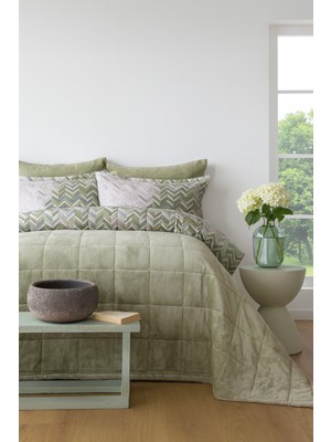 Bedline Wellsoft Kapitone Yatak Örtüsü Seti Tek Kişilik Hardy Yeşil