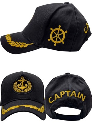 Tezzgelsin Unisex Pamuklu Denizci Nakışlı Kaptan Şapka Nakışlı Kaptan Şapka