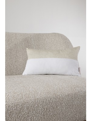 Koza Home Pure Beyaz Krem Dekoratif Boncuk Elyaf Iç Dolgulu Kırlent 30X50 4840