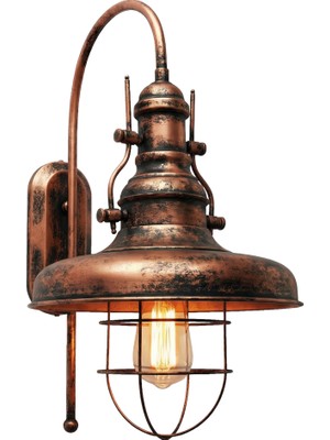 Avonni AP-4106-M2-CPR Bakır Kaplama Aplik E27 Metal H: 55 cm, WxD: 32x22 cm