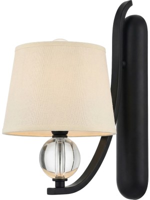 Avonni AP-1597-1BSY-S Siyah Boya Aplik E27 Metal Cam H: 32 cm, WxD: 22x10 cm
