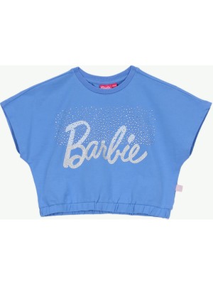 Barbie Eflatun Kız Çocuk Taşlı T-Shirt BRB6SG-TST6040