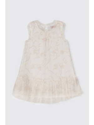 Panço Kız Bebek Beyaz Elbise