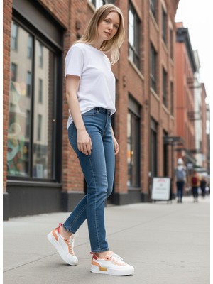 Panorama Renk Detaylı Termo Taban Kadın Sneaker