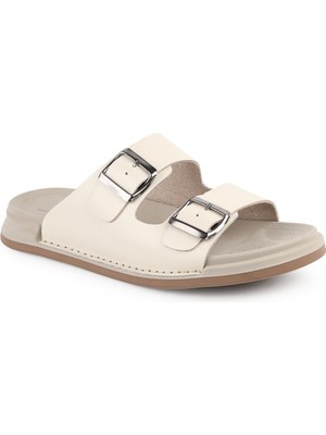 Libero L014.251 Hakiki Antik Deri Ayarlanabilir Tokalı Anatomik Ultra Hafif Eva Taban Erkek Terlik