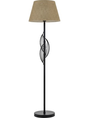 Avonni LM-9133-1BSY Siyah Boya Lambader E27 Metal H: 165 Cm, Ø: 45 cm