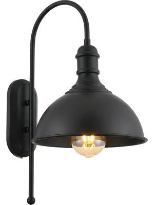 Avonni AP-4106-M3-BSY Siyah Boya Aplik E27 Metal H: 55 Cm, Wxd: 32X22 cm