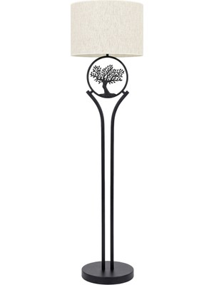 Avonni LM-9135-1BSY Siyah Boya Lambader E27 Metal H: 165 Cm, Ø: 45 cm