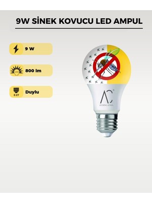AC Aydınlatma Sivrisinek Kovucu 9W LED Ampul E27 - Sinek Önleyici
