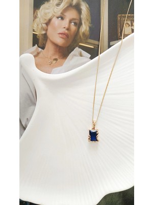 Glare Jewellery Shesra Lacivert Taş Vip Kolye