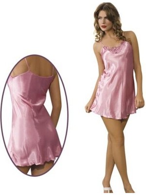 Miorre Kadın Güpürlü Gecelik %100 Polyester Siyah İnce Askılı Zarif Tasarım