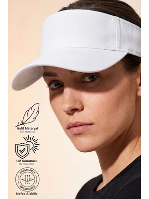 Verahed Arkası Ayarlanabilir Cırtlı Uzatmalı Üstü Açık Vizör Şapka Tenis Şapkası