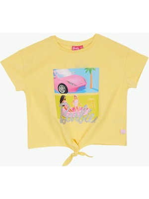 Barbie Baskılı Sarı Kız Çocuk T-Shirt BRB6SG-TST6403