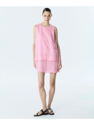 Twist Işlemeli Çift Parça Görünüm Elbise TS1260002355033