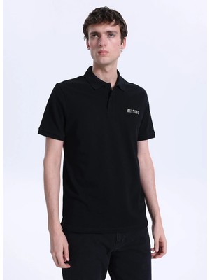 Mustang Düz Siyah Erkek Polo T-Shirt M6SM-TST1579