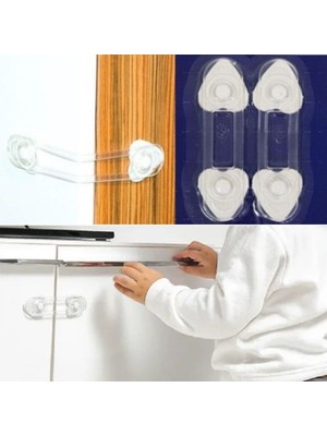 Lunaev 2&amp;apos;li Mini Çok Amaçlı Kilit- Çocuk Güvenlik Gereçkerli Çekmece,dolap,kapak Kilidi