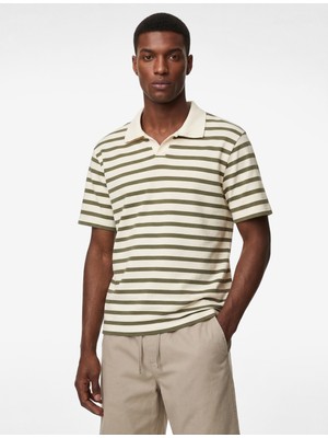 Koton Regular Fit Kısa Kollu Polo Yaka Çizgili Tişört