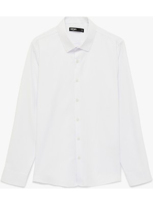 Koton Uzun Kollu Yarım Italyan Yaka Slim Fit Gömlek