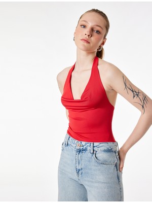 Koton Sırt Dekolteli Degaje Yaka Bodysuit