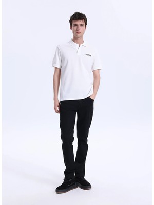 Mustang Düz Beyaz Erkek Polo T-Shirt M6SM-TST1579