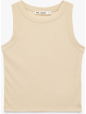 Koton Slim Fit Kolsuz Bisiklet Yaka Basic Bluz