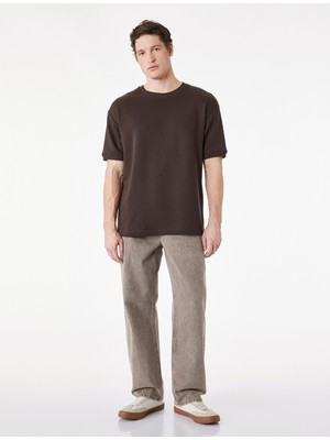 Koton Kısa Kollu Bisiklet Yaka Basic Oversize Tişört