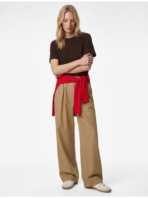 Koton Pamuklu Kısa Kollu Bisiklet Yaka Oversize Basic Tişört