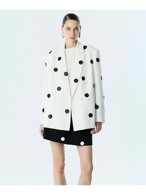 Twist Puantiye Aplikeli Kruvaze Blazer  TS1260106033018