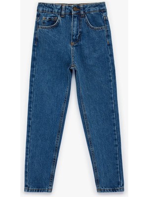 Koton Beli Ayarlanabilir Indigo Erkek Çocuk Jean Pantolon 6SKB40010TD