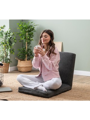 Pafu Tera Fonksiyonel Mekanizmalı Yer Koltuğu - Keten Koyu Gri