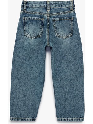 Koton Pamuklu Loose Fit Düğmeli Denim Pantolon