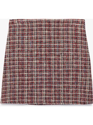 Koton A Kesim Ekoseli Tüvit Etek