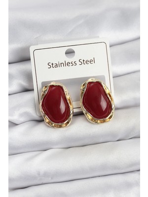 Pazarcan Mey Ithalat® Beyaz Damla Model Pirinç Kadın Küpe