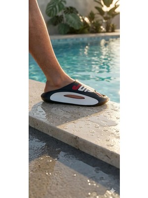 Terlik Hafif Rahat Şık Terlik Günlük Hayata Uygun Unisex Terlik Siyah/Beyaz Yüksek Taban Terlik