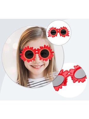 Pazarcan Mey Ithalat® Kırmızı Renk Papatya Şekilli Parti Gözlüğü 18X10CM