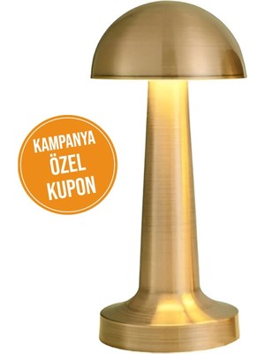 Cata Mantar Masa Lambası Dokunmatik 3 Renkli Ayarlanabilir Şarjlı Gold Efsane Kuponlu