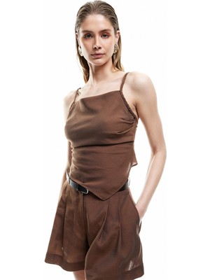 Koton Gipe Detaylı Modal Asimetrik Kesim Ince Askılı Top